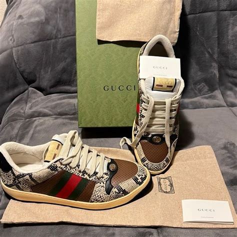 gucci snakeskin sneakers|Gucci snake sneakers men.